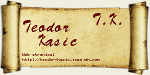 Teodor Kašić vizit kartica